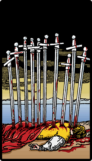 10 - Ten of Swords Tarot Card-spiritualuna.com