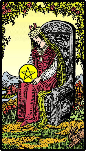 Queen of Pentacles Tarot Card-spiritualuna.com